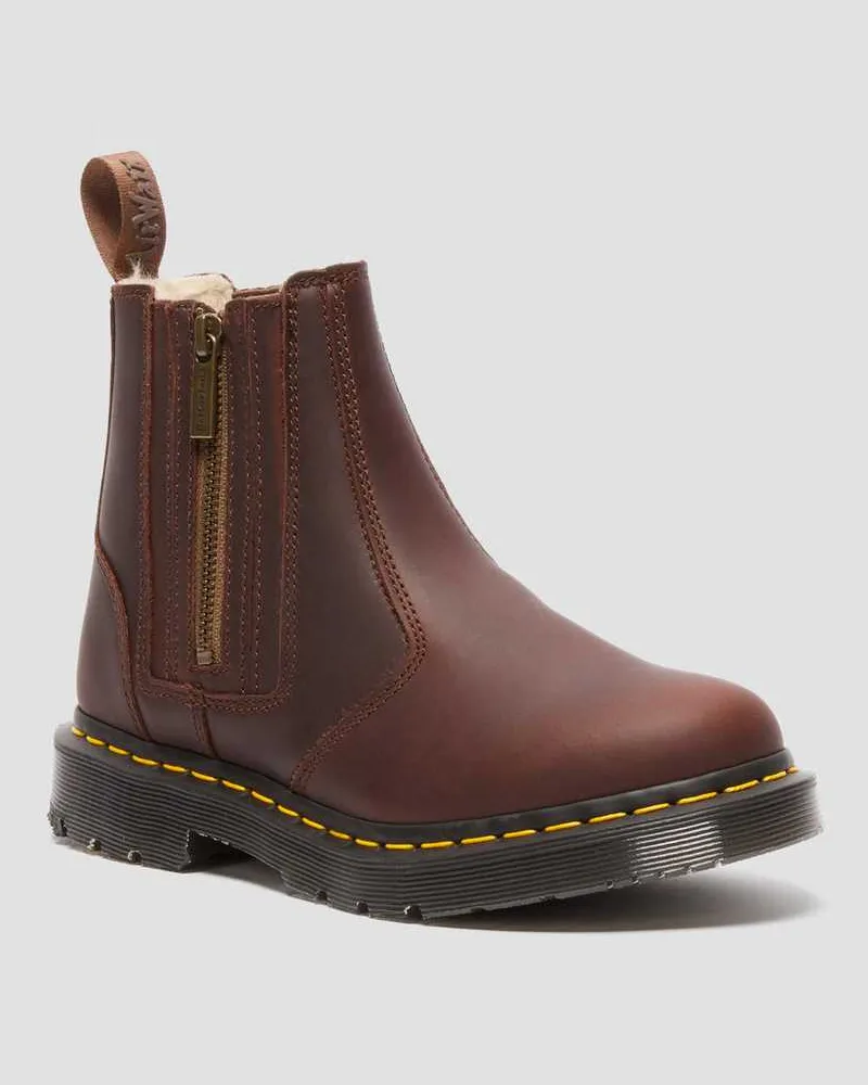 Dr.Martens Leder 2976 Alyson Dm's Wintergrip Chelsea Stiefel Schuhe in Braun, Größe Braun