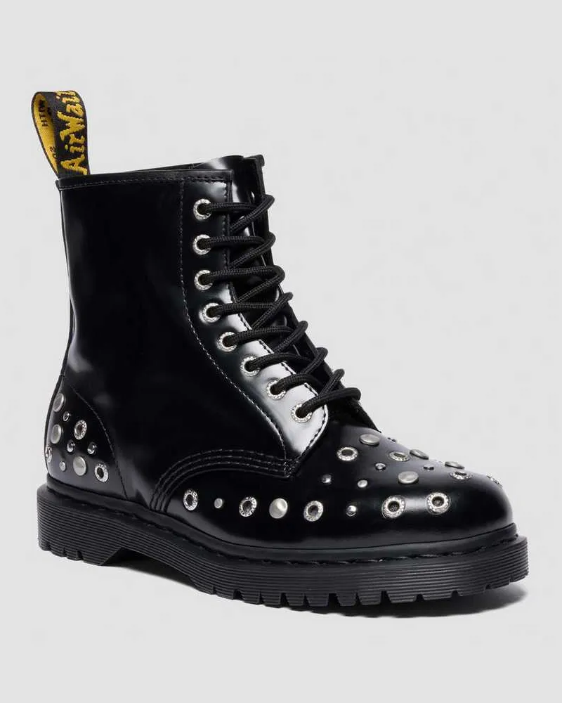 Dr.Martens 1460 Nieten Buttero Leder Stiefel in Schwarz, Größe Schwarz