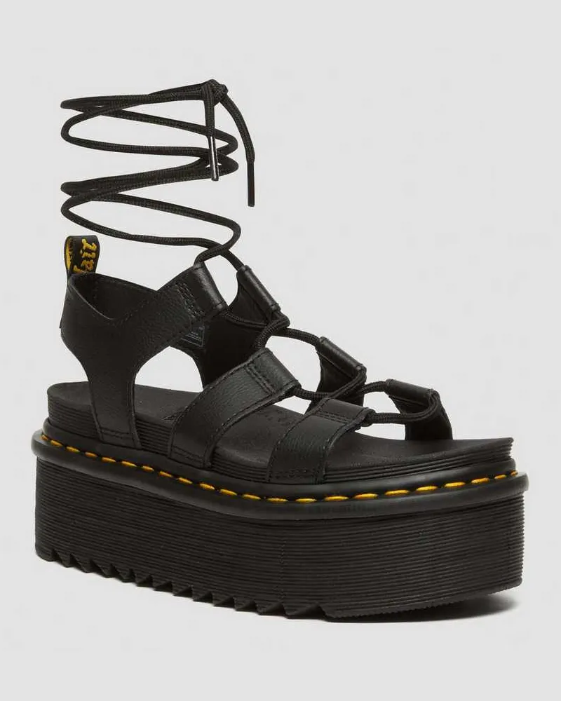 Dr.Martens Nartilla Leder Gladiator Plateausandalen in Schwarz, Größe Schwarz