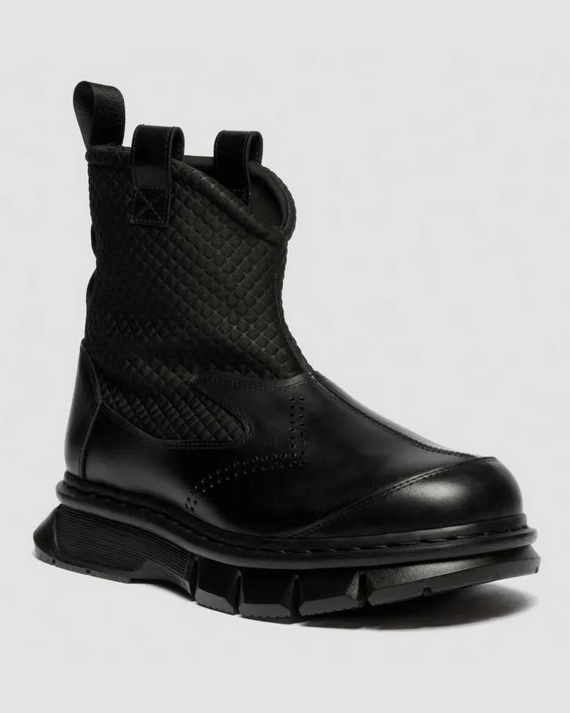 Dr.Martens Leder Qubist Rigger Stiefel in Schwarz, Größe Schwarz