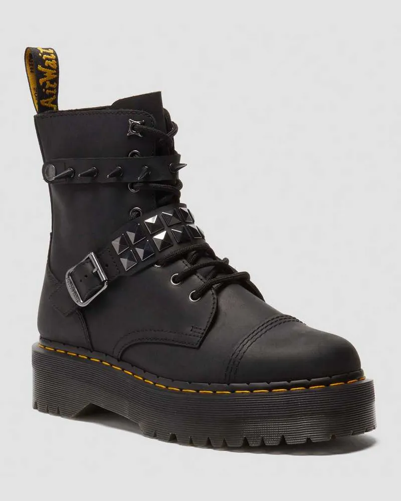 Dr.Martens Jadon Spike Leder Plateaustiefel Schuhe in Schwarz, Größe Schwarz