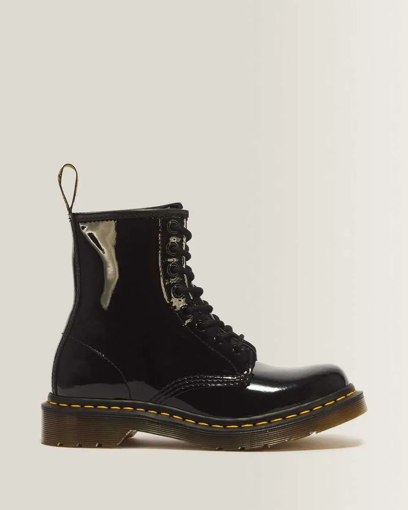 Dr.Martens 1460 Lackleder Schnürstiefel in Schwarz, Größe Schwarz