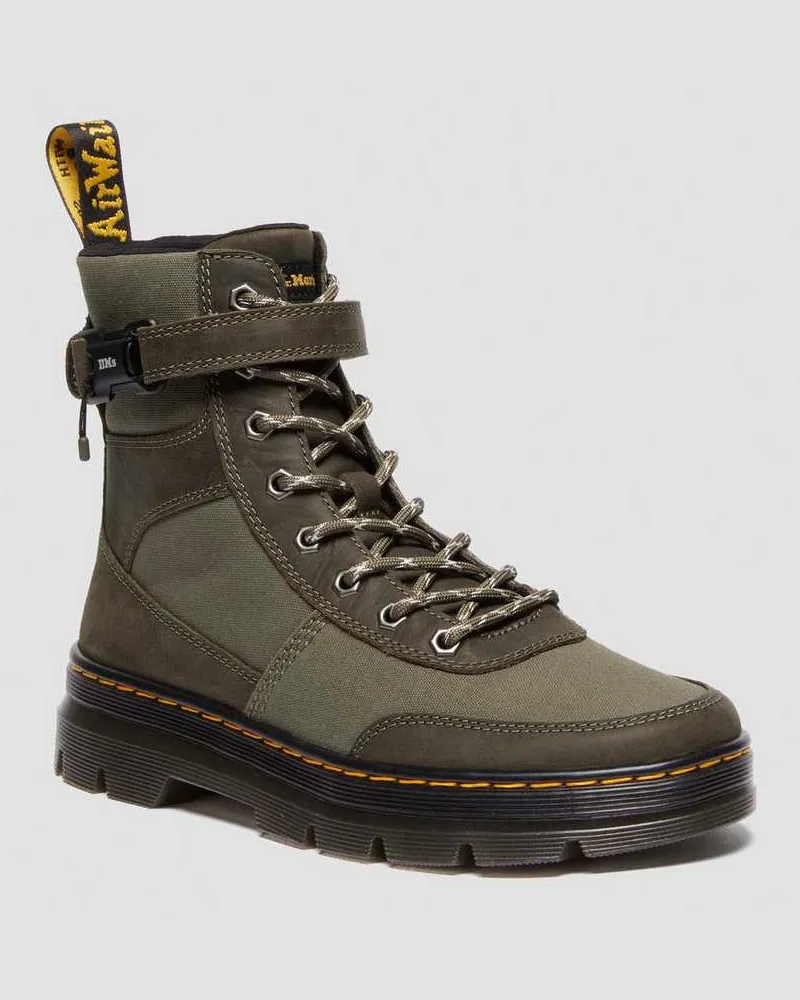 Dr.Martens Combs Tech II Wyoming Leder Utility Stiefel in Grün, Größe Grün