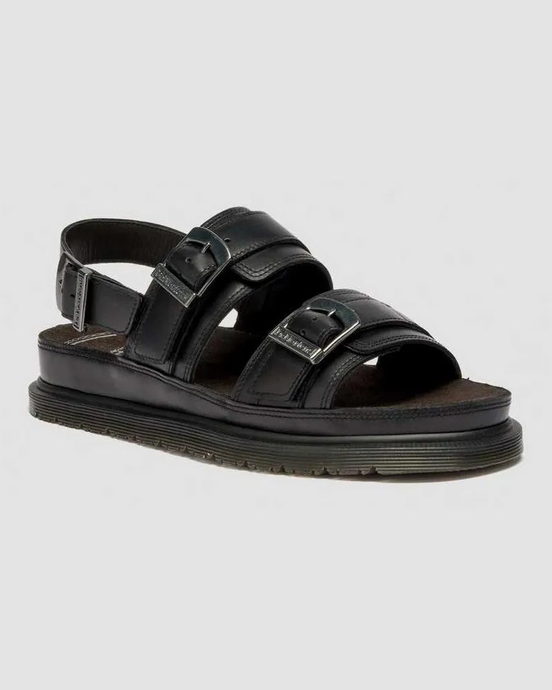 Dr.Martens San Two Strap Leder Sandalen in Schwarz, Größe Schwarz
