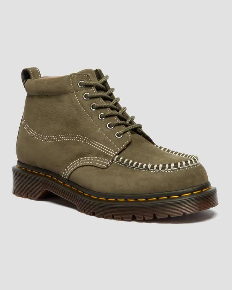 Dr.Martens Lowell Chukka Nubuck Moc Toe Ankle Stiefel Schuhe in Grün, Größe Grün