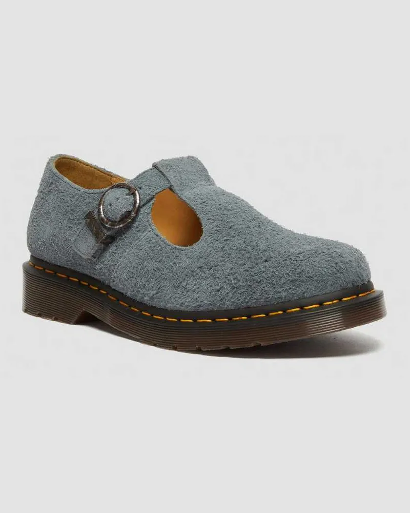 Dr.Martens T Bar Napped Leder Schuhe in Blau, Größe Blau