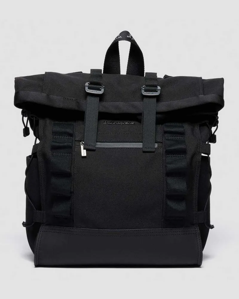 Dr.Martens Leder Tech Roll Top Rucksack in Schwarz 