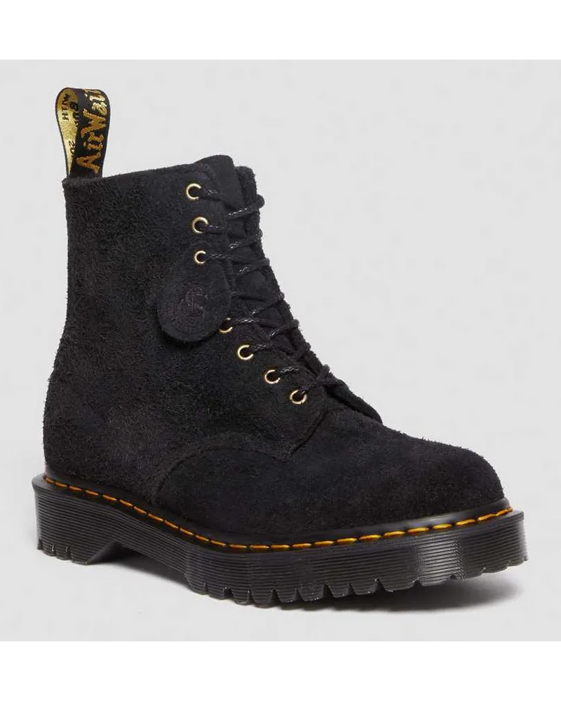 Dr.Martens 1460 Pascal Made In England Tufted Wildleder Schnürstiefel in Schwarz Schwarz