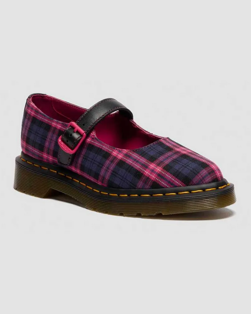 Dr.Martens Elphie Mary Jane Tartan Schuhe in Rosa, Größe Rosa