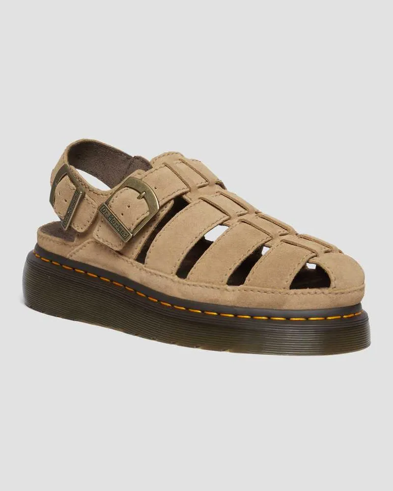 Dr.Martens Wrenlie Bronx Wildleder Fisherman Sandalen in Bräunen/Braun, Größe Bräunen