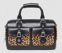 Print Hair-On Top Handle Tasche in Leopard