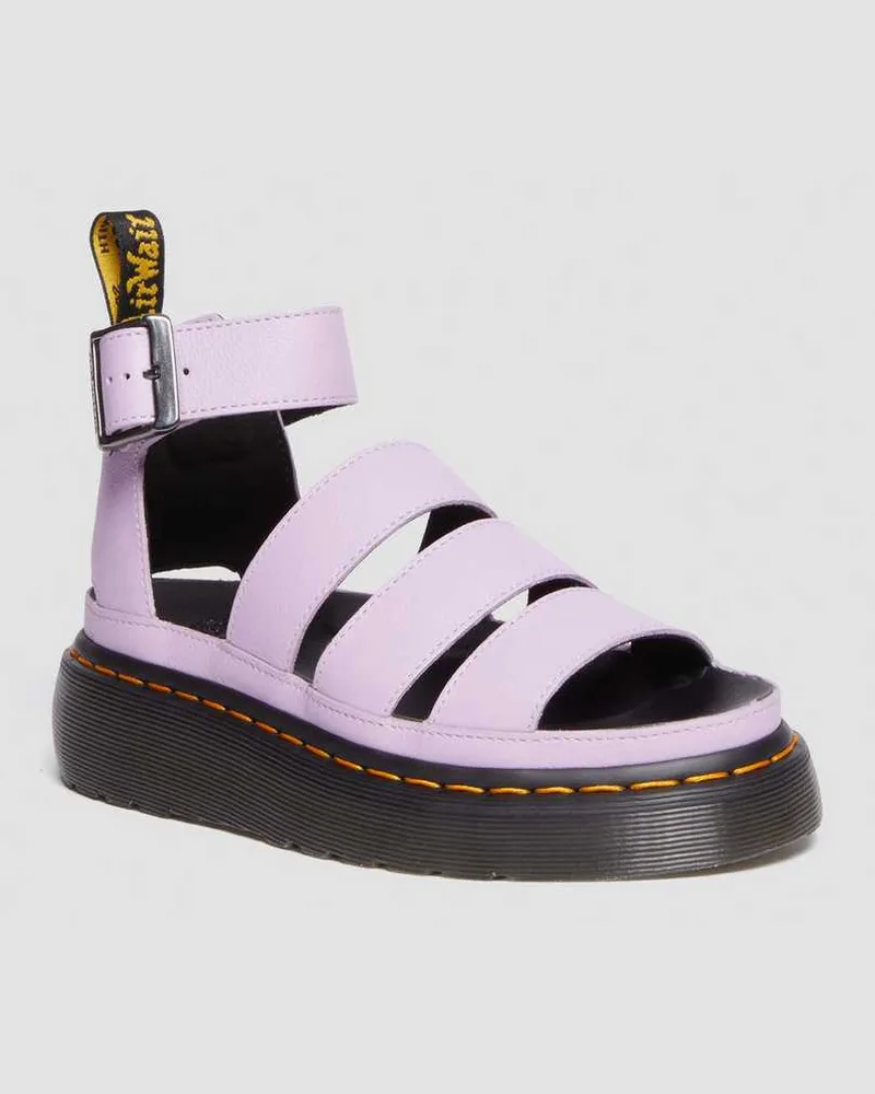 Dr.Martens Clarissa II Pisa Leder Plateau Riemensandalen in Violett, Größe Violett
