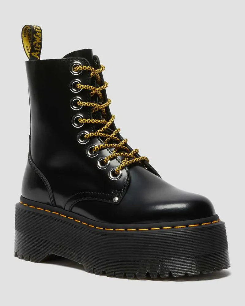 Dr.Martens Jadon Max Buttero Leder Plateaustiefel Schuhe in Schwarz, Größe Schwarz