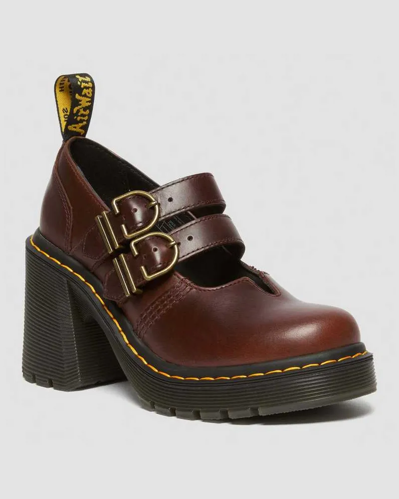 Dr.Martens Leder Eviee Mary Jane Schuhe Mit Absatz in Braun Braun