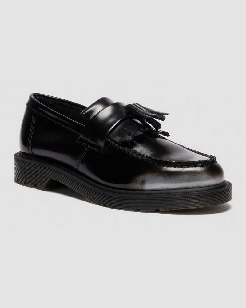 Dr.Martens Adrian Tassel Arcadia Rub Off Leder Loafer in Metallic, Größe Metallic