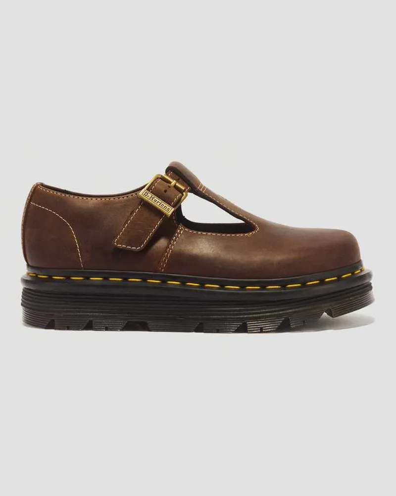 Dr.Martens Zebzag Crazy Horse Leder Mary Jane Schuhe in Braun, Größe Braun