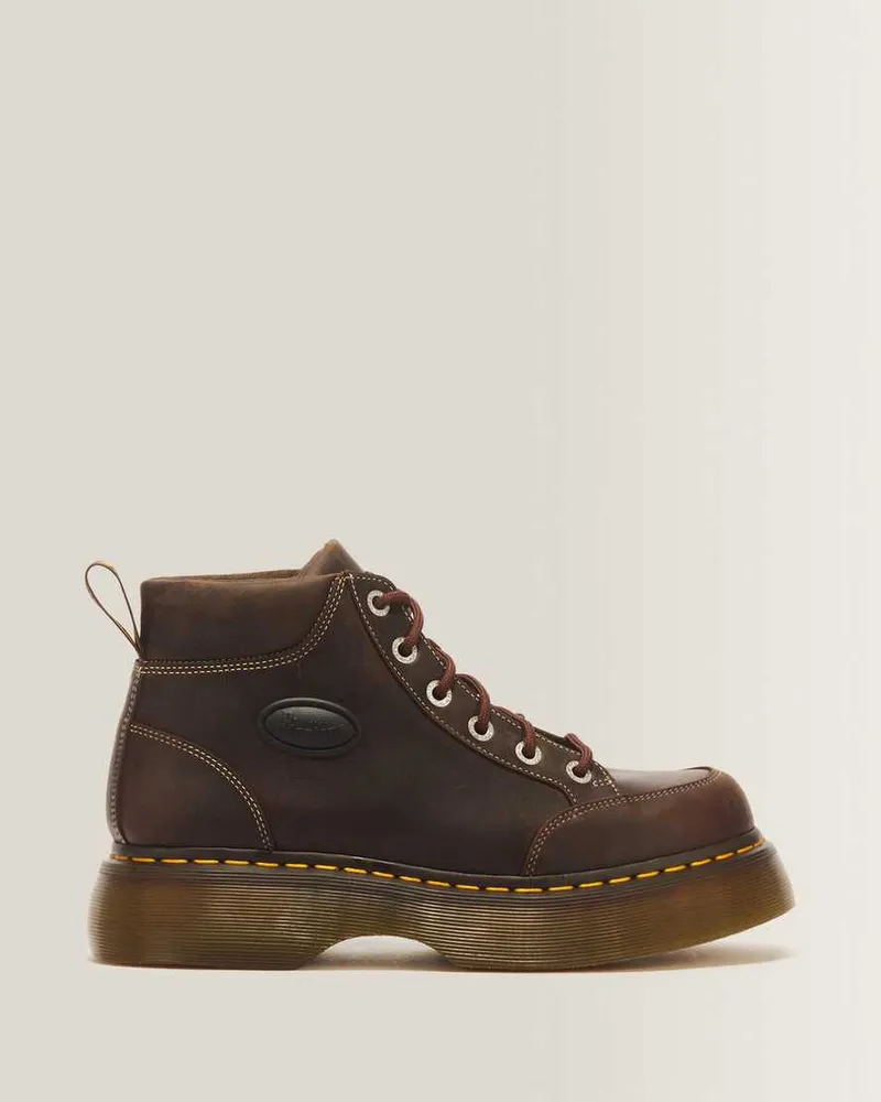 Dr.Martens Buzz 6-Ösen Crazy Horse Leder Schnürstiefel in Braun, Größe Braun