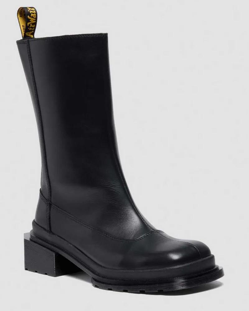 Dr.Martens Maybole Hi Square Toe Leder Chelsea Stiefel Schuhe in Schwarz, Größe Schwarz