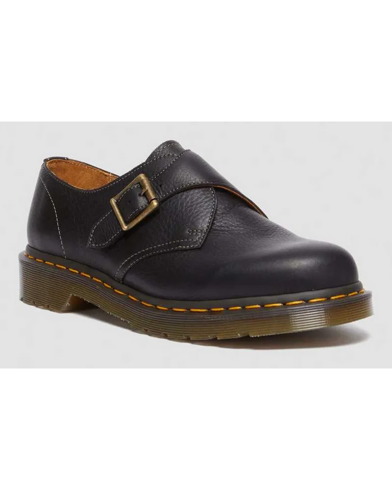 Dr.Martens 1461 Monk Buckle Leder Schuhe in Schwarz Schwarz