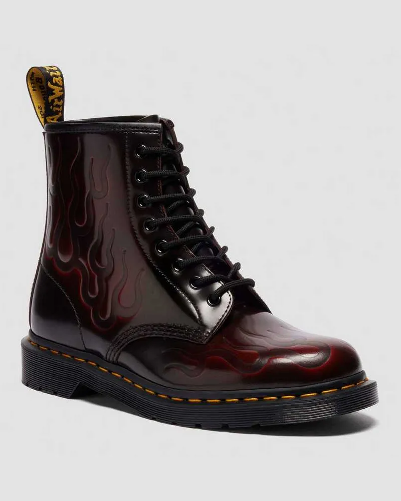 Dr.Martens 1460 Inferno Leder Schnürstiefel in Rot, Größe Rot
