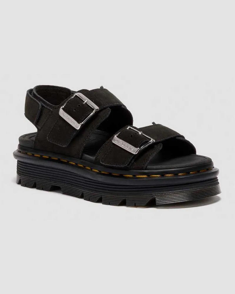 Dr.Martens Suède Zebzag Wildleder Sandalen in Schwarz, Größe Schwarz