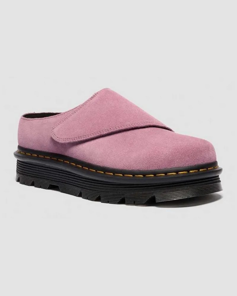Dr.Martens Suède Zebzag Anywair Wildleder Plateau Mules in Rosa, Größe Rosa
