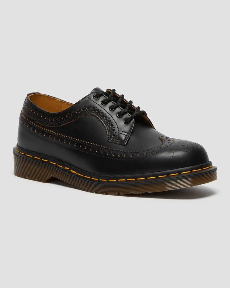 Dr.Martens Vintage 3989 Quilon Leder Brogues Schuhe in Schwarz, Größe Schwarz