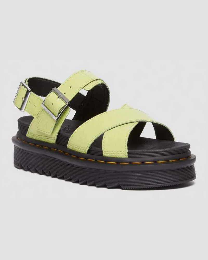 Dr.Martens Voss II Distressed Patent Leder Sandalen in Grün, Größe Grün