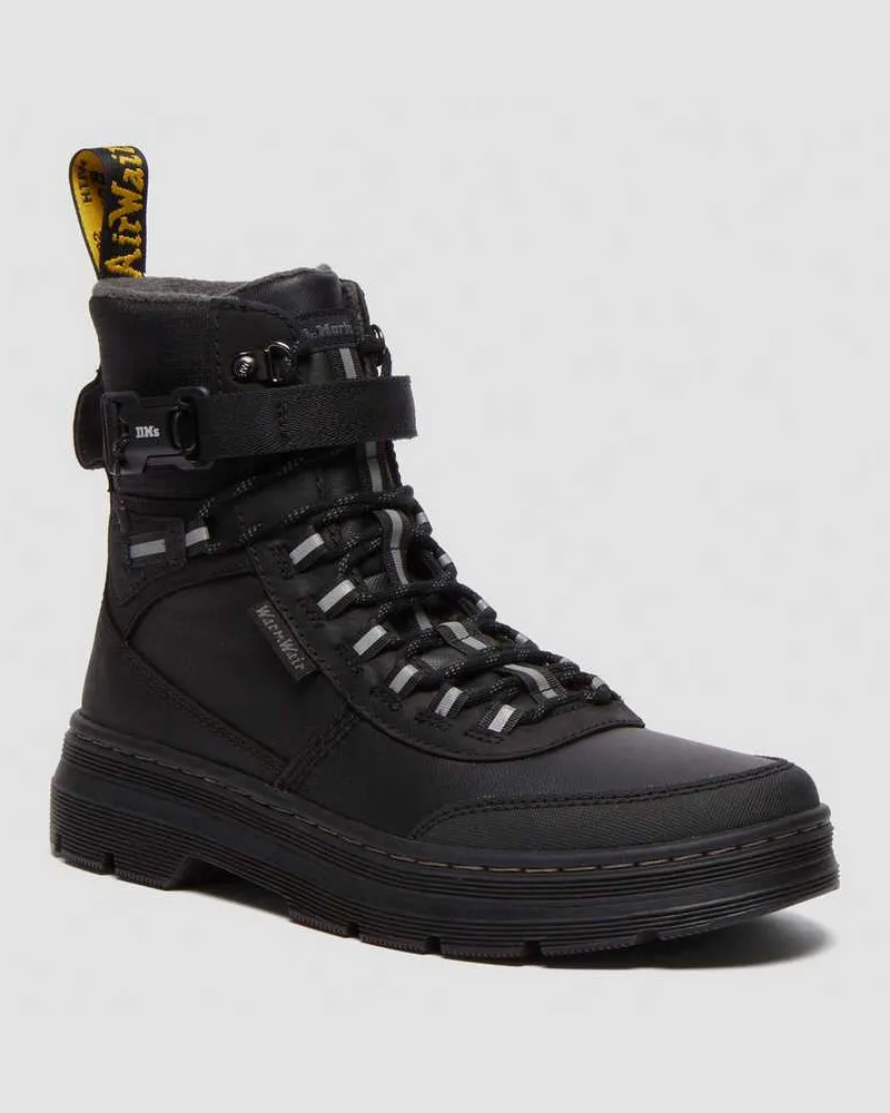 Dr.Martens Leder Combs Tech Nylon Winter Stiefel in Schwarz, Größe Schwarz