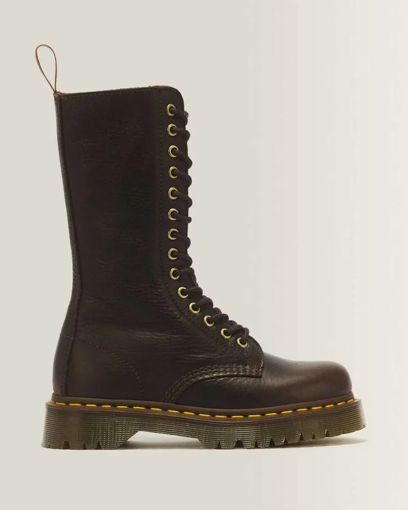 Dr.Martens 1B99 Bex 14-Ösen Ambassador Leder Schnürstiefel in Braun, Größe Braun