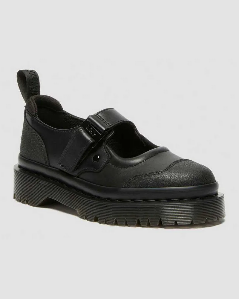 Dr.Martens Leder Indica II Tech Strap Bex Mary Jane Schuhe in Schwarz, Größe Schwarz