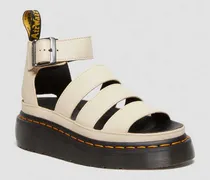 Clarissa II Pisa Leder Plateau Riemensandalen in Creme, Größe