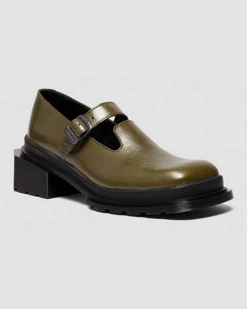 Dr.Martens Maybole Mary Jane Square Toe Leder Schuhe in Grün, Größe Grün