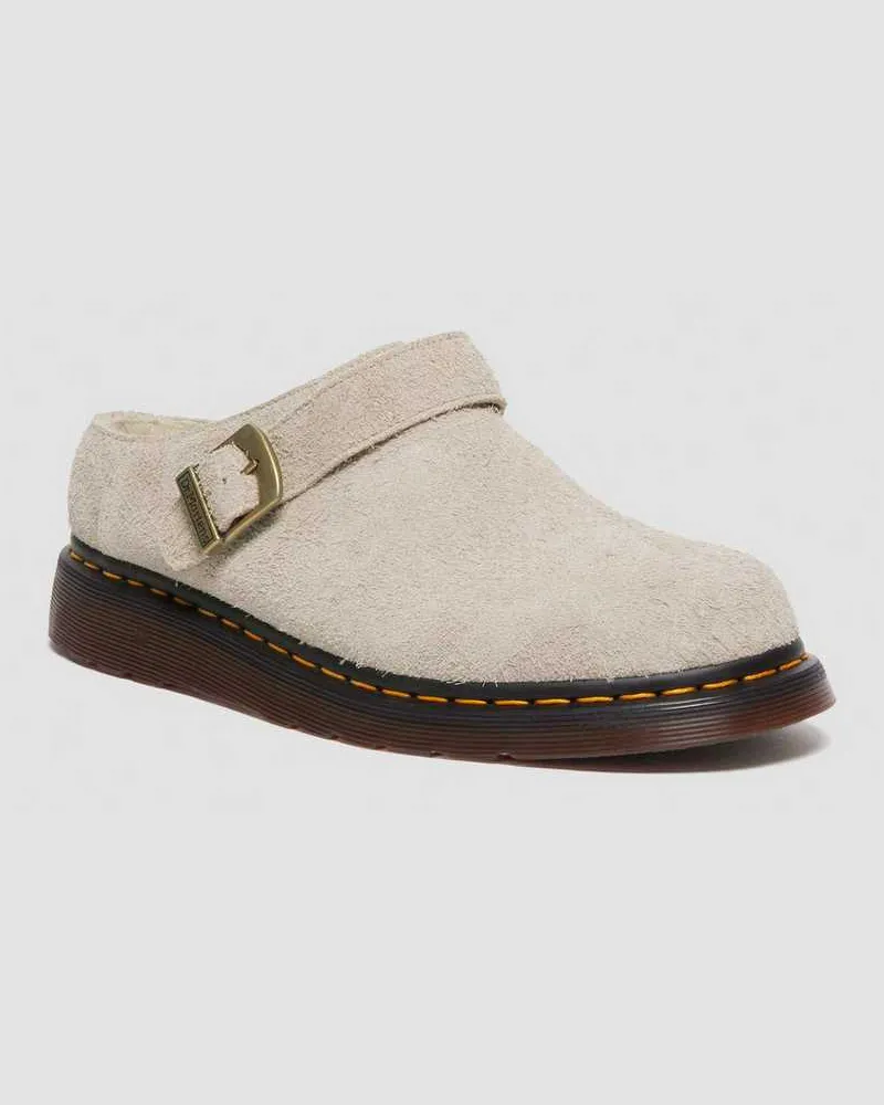 Dr.Martens Isham Faux Shearling Lined Wildleder Mules in Creme, Größe Creme