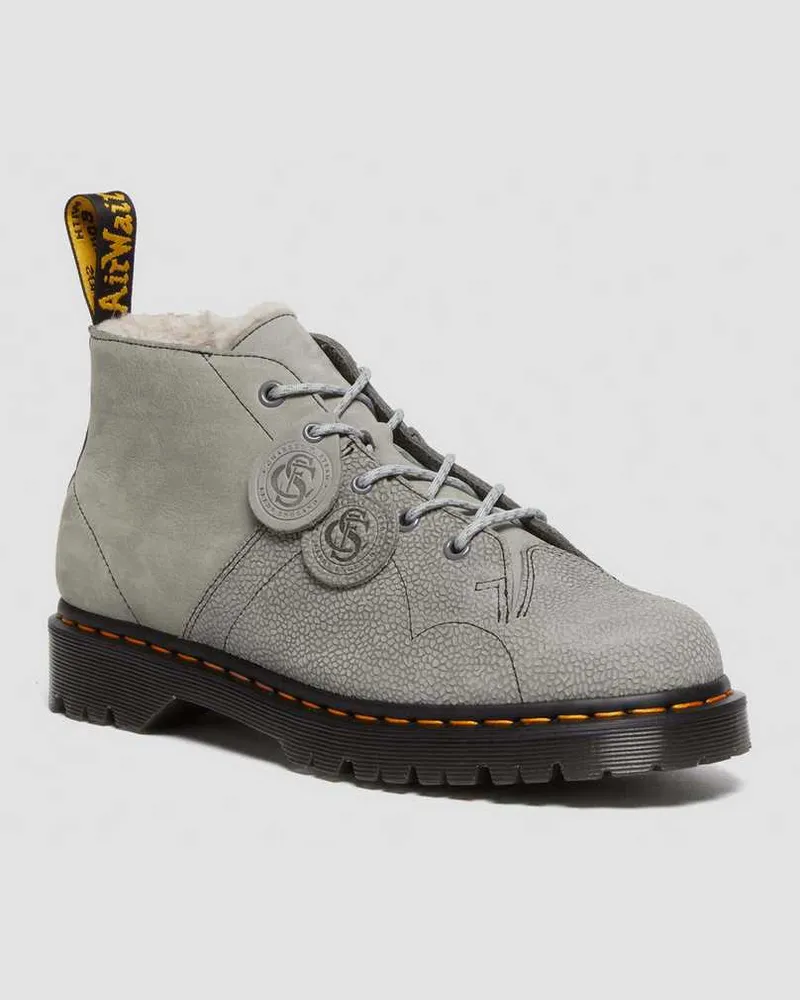 Dr.Martens Church Nubuck Leder Ankle Stiefel in Grau, Größe Grau