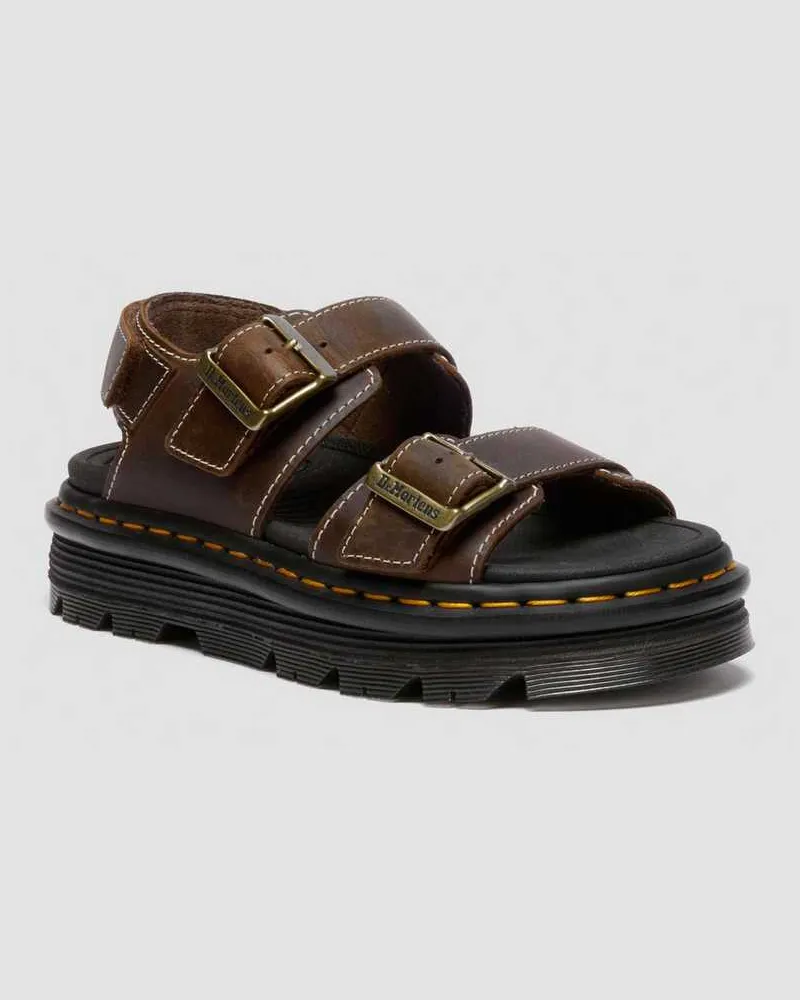 Dr.Martens Zebzag Crazy Horse Leder Sandalen in Braun, Größe Braun