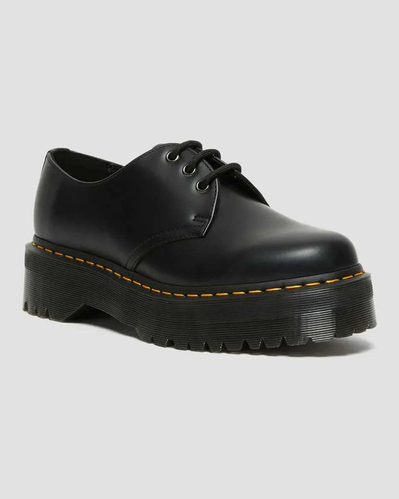Dr.Martens 1461 Quad Leder Plateauschuhe in Schwarz, Größe Schwarz
