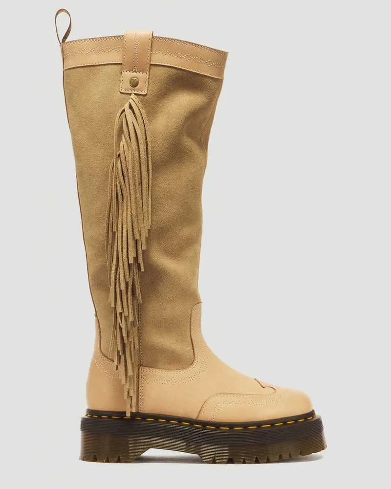Dr.Martens Desert Rodeo Quad Hi Leder & Wildleder Stiefel in Bräunen, Größe Bräunen