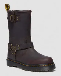 Dr.Martens Anistone Hohe Leder Biker Stiefel in Braun Braun