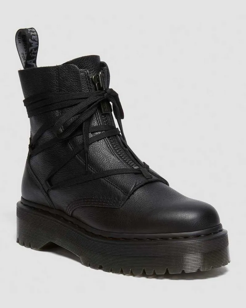 Dr.Martens Jarrick II Geschnürte Leder Plateaustiefel Schuhe in Schwarz, Größe Schwarz