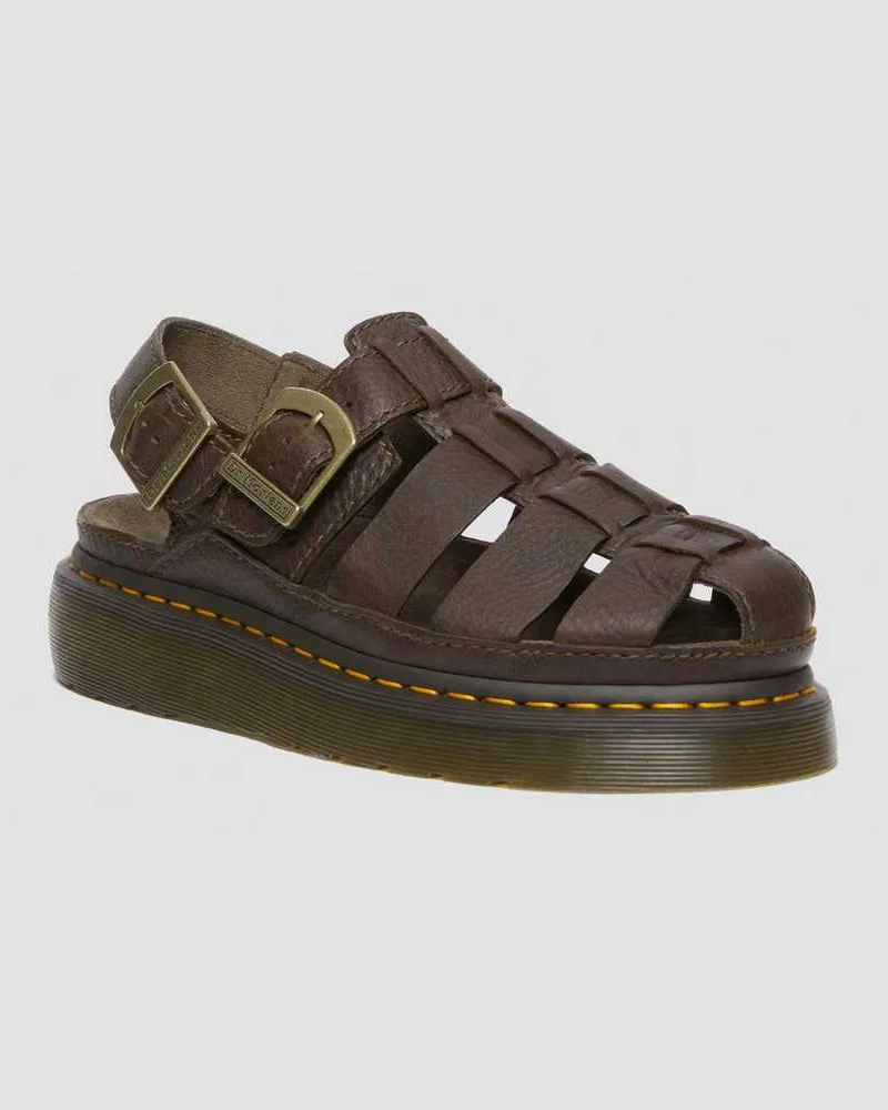 Dr.Martens Wrenlie Leder Fisherman Sandalen in Braun, Größe Braun