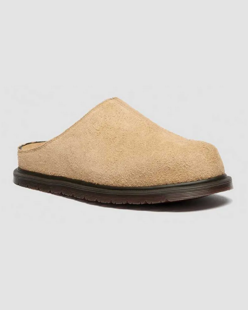 Dr.Martens San Hairy Wildleder Mules in Bräunen, Größe Bräunen