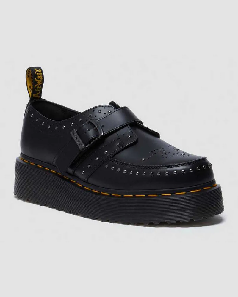 Dr.Martens Ramsey Monk Strap Leder Plateau Creeper Schuhe in Schwarz, Größe Schwarz