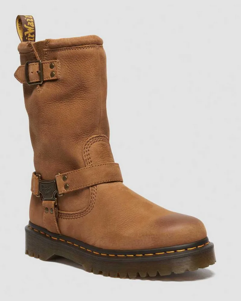 Dr.Martens Anistone Hi Tumbled Nubuck Biker Stiefel in Braun, Größe Braun
