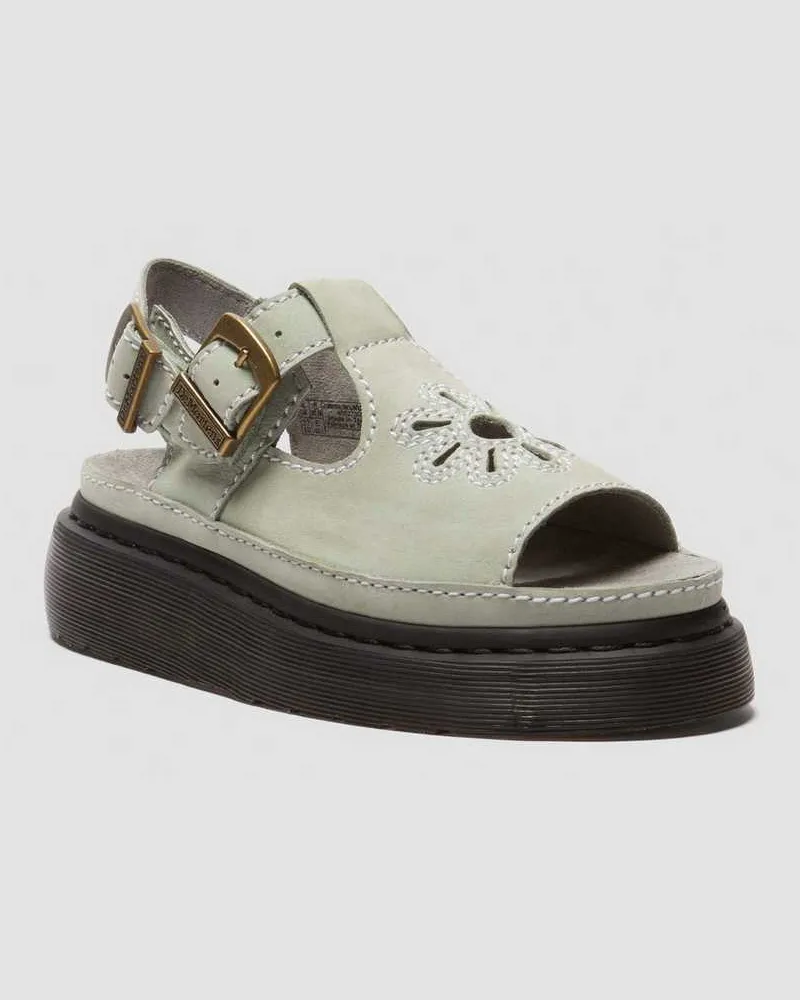 Dr.Martens Dunnet Flower Buttersoft Leder Sandalen in Grün, Größe Grün