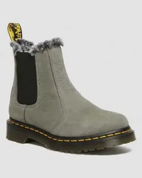 Dr.Martens 2976 Leonore Faux Fur Gefütterte Nubuck Chelsea Stiefel in Grau Grau