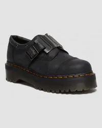 Dr.Martens 8053 Quad Leder Schuhe Mit Schnalle in Schwarz Schwarz