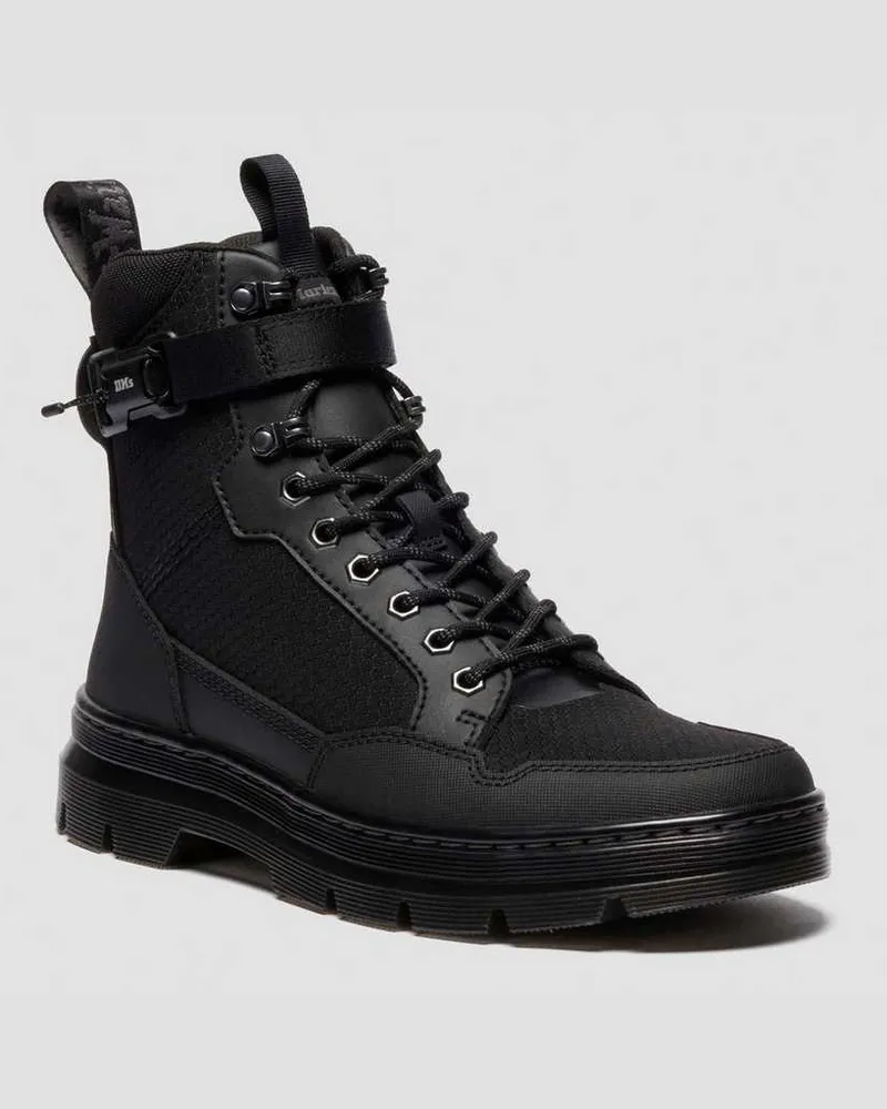 Dr.Martens Combs Tech Mk.02 Leder & Canvas Utility Stiefel in Schwarz, Größe Schwarz