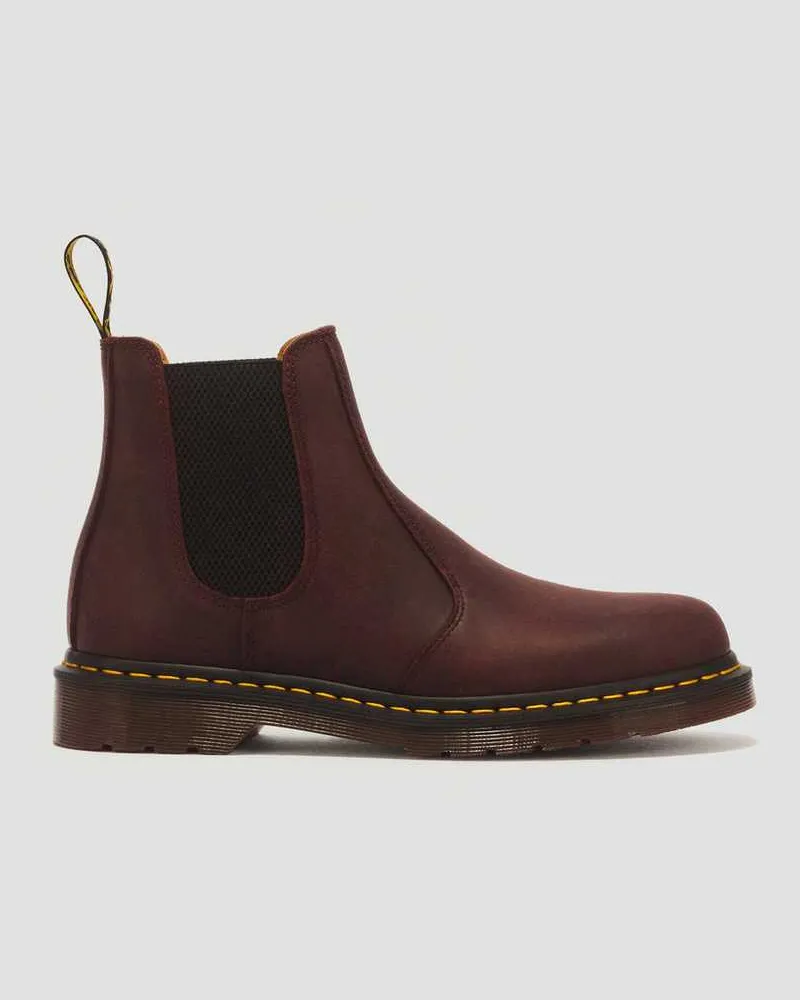 Dr.Martens Leder 2976 Ys Crazy Horse Chelsea Stiefel Schuhe in Rot, Größe Rot