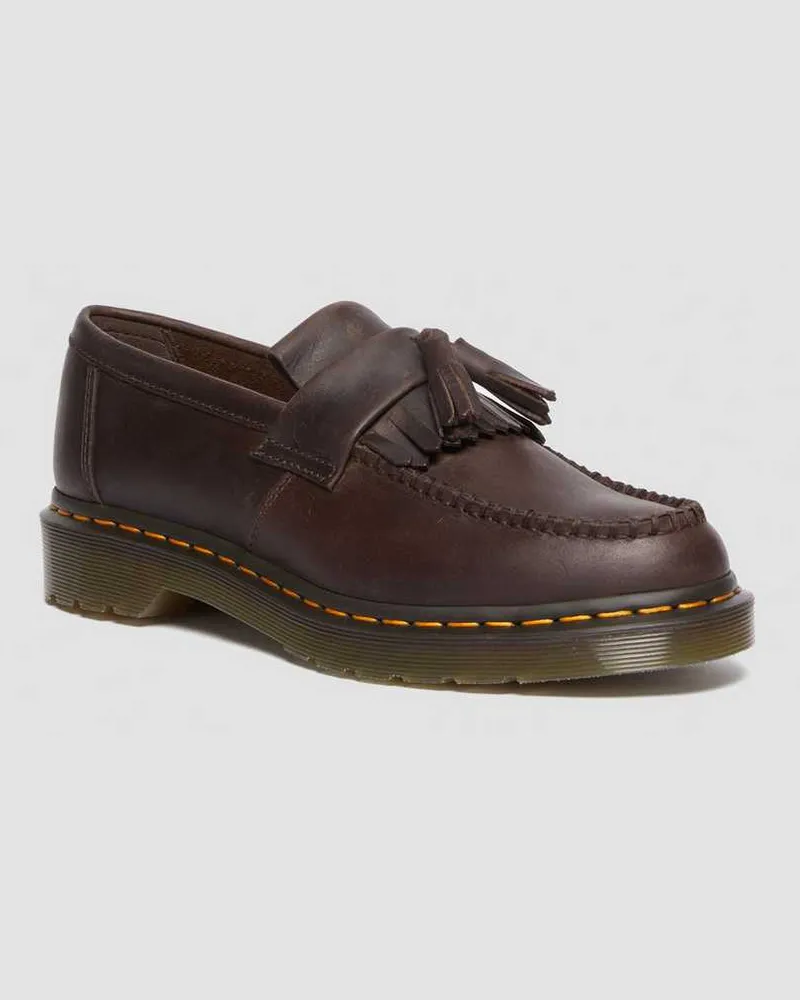Dr.Martens Adrian Crazy Horse Leder Tassel Loafer in Braun, Größe Braun